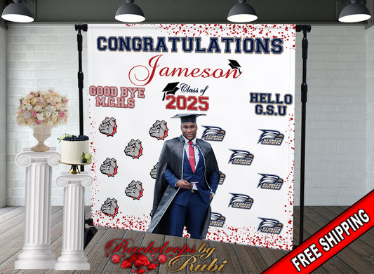 Graduation Backdrop, Sweet 16, Graduation Photo Booth, Class of 2025 Backdrop, Class of 2025 Step and Repeat, Graduation Senior Prom Banne