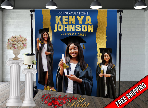 Copy of Graduation Backdrop, Sweet 16, Graduation Photo Booth, Class of 2024 Backdrop, Class of 2024 Step and Repeat, Graduation Senior Prom Banner