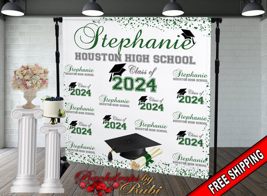 Graduation Backdrop, Sweet 16, Graduation Photo Booth, Class of 2024 Backdrop, Class of 2024 Step and Repeat, Graduation Senior Prom Banner