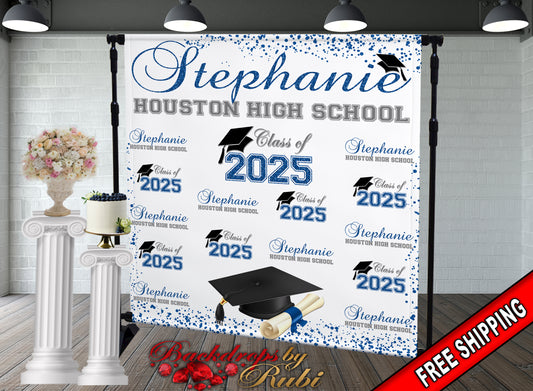 Graduation Backdrop, Prom, Graduation Photo Booth, Class of 2025 Backdrop, Class of 2025 Step and Repeat, Graduation Senior Prom Banner, Class of 2025