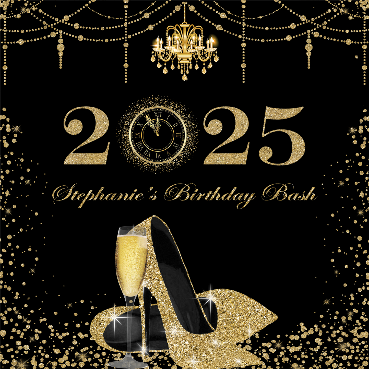 New Year's Step and Repeat Backdrop, New Year's Backdrop, New Year's Banner, 2025 Backdrop, 2025 Banner, New Years, Holiday Backdrops, 2025