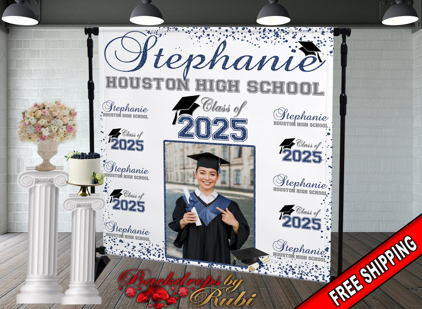 Graduation Backdrop, Prom, Graduation Photo Booth, Class of 2025 Backdrop, Class of 2025 Step and Repeat, Graduation Senior Prom Banner, Class of 2025