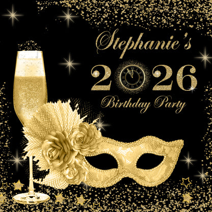 New year's Masquerade Backdrop, New year's Backdrop, New year's Banner, 2026 Backdrop, 2026 Banner, New years, Masquerade Backdrops
