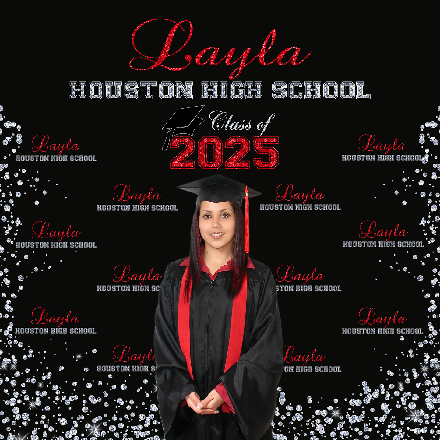 Graduation Backdrop, Sweet 16, Graduation Photo Booth, Class of 2025 Backdrop, Class of 2025 Step and Repeat, Graduation Senior Prom Banner, Class Of 2025