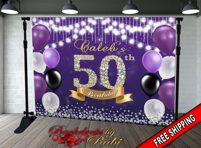 Birthday Backdrop, Custom Photo Birthday Backdrop, 21st Birthday Backdrop, Prom Backdrop, Birthday Banner, Photo Birthday Backdrop, 50th