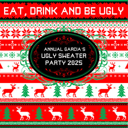 Ugly Sweater Holiday Party Photo Booth Backdrop, Ugly Sweater Party Backdrop, Festive backdrop, Ugly Sweater Banner, Ugly Sweater Sign