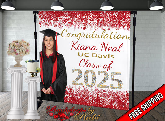 Graduation Backdrop, Sweet 16, Graduation Photo Booth, Class of 2025 Backdrop, Class of 2025 Step and Repeat, Graduation Senior Prom Banner, Class of 2025