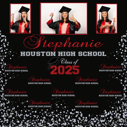 Graduation Backdrop, Sweet 16, Graduation Photo Booth, Class of 2025 Backdrop, Class of 2024 Step and Repeat, Graduation Senior Prom Banner, Class Of 2025