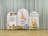 Arched Winnie the Pooh Banner, Arched Chiara Winnie the Pooh Banner, Winnie the Pooh Baby Shower Backdrop, Chiara Winnie the Pooh Backdro