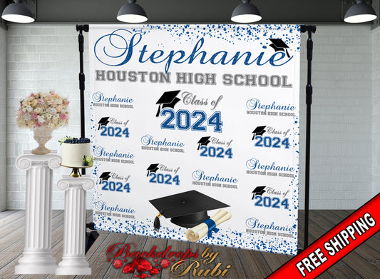 Graduation Backdrop, Prom, Graduation Photo Booth, Class of 2024 Backdrop, Class of 2024 Step and Repeat, Graduation Senior Prom Banner, Class of 2024