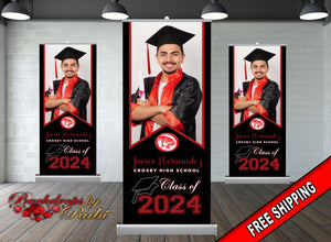 Graduation Retractable, Graduation Banner, Graduation Retractable Banner, Graduation Custom Roll Up Banner, Class of 2024 Retractable Banner
