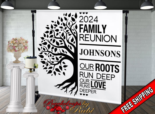 Family Reunion Backdrop, Family Reunion Step and Repeat, Family Reunion Banner, Family Gathering Backdrop, Family Tree Backdrop, Tree Banner