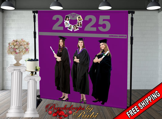 Graduation Backdrop, Sweet 16, Graduation Photo Booth, Class of 2025 Backdrop, Class of 2025 Step and Repeat, Graduation Senior Prom Banner, Class of 2025
