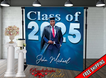 Graduation Backdrop, Sweet 16, Graduation Photo Booth, Class of 2025 Backdrop, Class of 2025 Step and Repeat, Graduation Senior Prom Banner