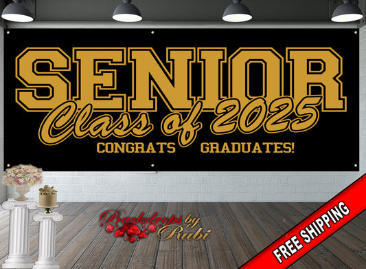 Graduation Banner, Graduation Garage Banner, Class of 2025 Banner, Class of 2025 Photo Banner, Graduation Senior Prom Banner, Graduation