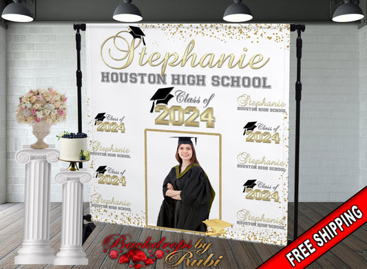 Graduation Backdrop, Sweet 16, Graduation Photo Booth, Class of 2025 Backdrop, Class of 2025 Step and Repeat, Graduation Senior Prom Banner, Class Of 2025