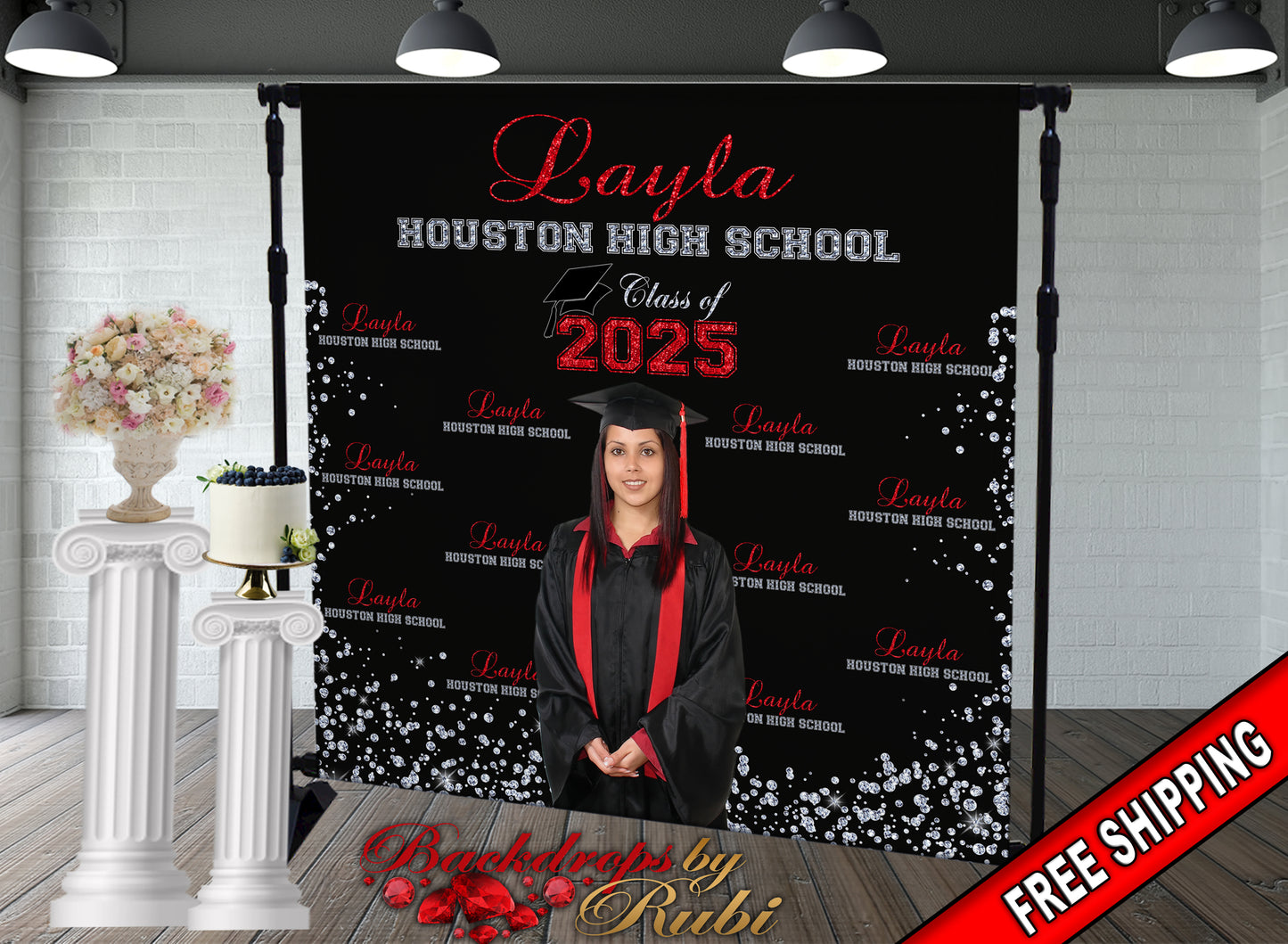 Graduation Backdrop, Sweet 16, Graduation Photo Booth, Class of 2025 Backdrop, Class of 2025 Step and Repeat, Graduation Senior Prom Banner, Class Of 2025