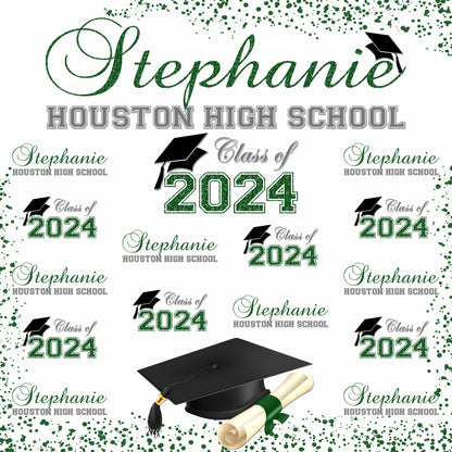 Graduation Backdrop, Sweet 16, Graduation Photo Booth, Class of 2024 Backdrop, Class of 2024 Step and Repeat, Graduation Senior Prom Banner