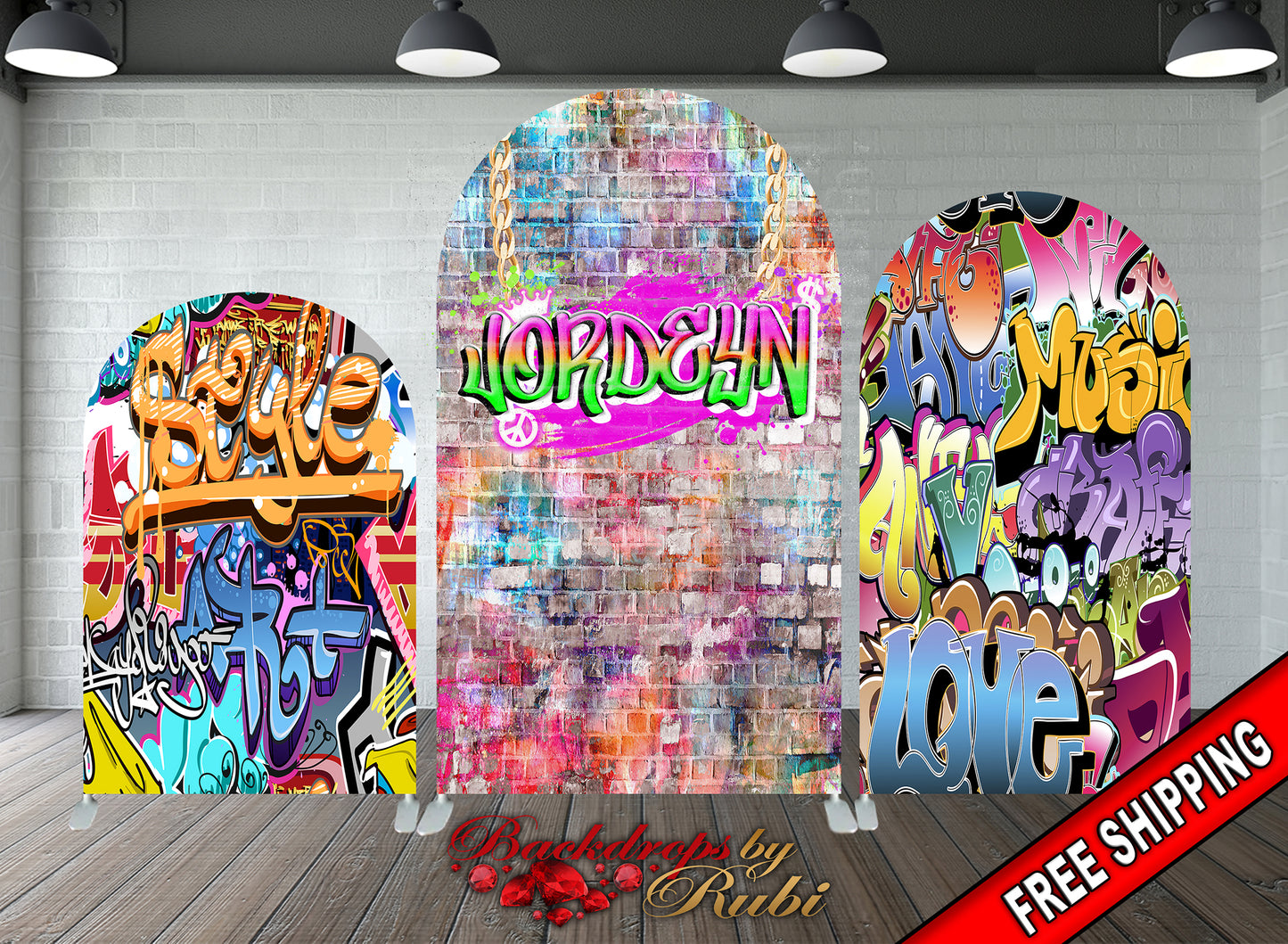 Graffiti Arched Backdrop, Graffiti Arched Banner, Arched 80's 90's Hip Hop Rock Party Backdrop, Graffiti Theme Backdrop, Hip Hop Banner