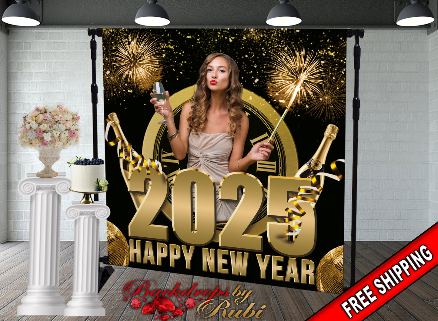 New Year's Eve Party Photo Booth, New Year's Backdrop, New Year's Banner, 2025 Backdrop, 2025 Banner, New Years, Holiday Backdrops, 2025