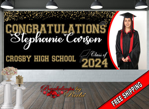 Graduation Banner, Graduation Garage Banner, Class of 2024 Banner, Class of 2024 Photo Banner, Graduation Senior Prom Banner, Graduation