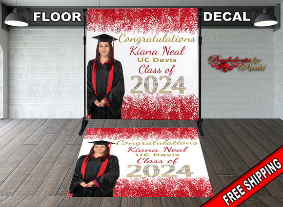 Graduation Floor Decal, Sweet 16, Graduation Floor Decal, Class of 2024 Floor Decal, Graduation Floor Sticker, Senior Prom Floor Decal, Class of 2024