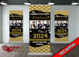 Graduation Retractable, Graduation Banner, Graduation Retractable Banner, Graduation Custom Roll Up Banner, Class of 2024 Retractable Banner