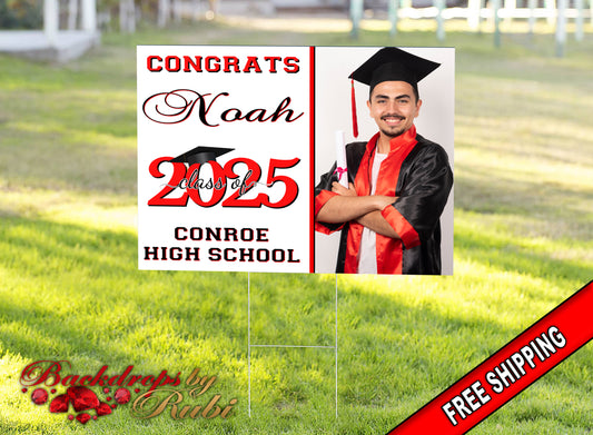 Graduation Yard Sign, Graduation Yard Sign with H-Stake, Graduation Sign, Class of 2025 Yard Sign, Senior Yard Sign, High School Yard Sign
