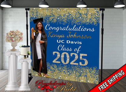 Graduation Backdrop, Prom, Graduation Photo Booth, Class of 2025 Backdrop, Class of 2024 Step and Repeat, Graduation Senior Prom Banner, Class of 2025
