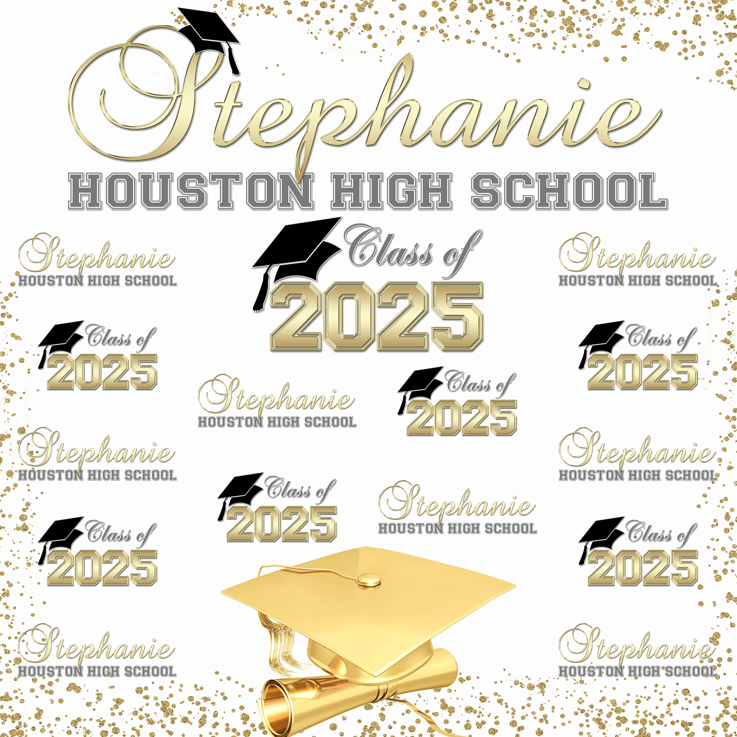 Graduation Backdrop, Sweet 16, Graduation Photo Booth, Class of 2025 Backdrop, Class of 2025 Step and Repeat, Graduation Senior Prom Banner, Class Of 2025