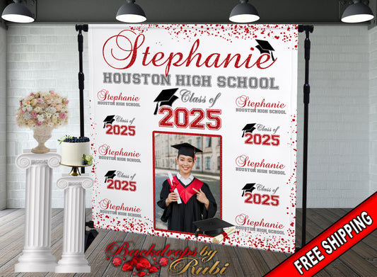 Graduation Backdrop, Sweet 16, Graduation Photo Booth, Class of 2025 Backdrop, Class of 2025 Step and Repeat, Graduation Senior Prom Banner, Class of 2025