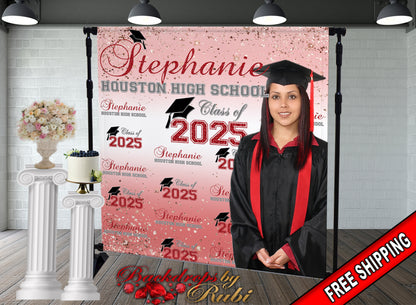 Graduation Backdrop, Prom, Graduation Photo Booth, Class of 2025 Backdrop, Class of 2025 Step and Repeat, Graduation Senior Prom Banner, Class of 2025