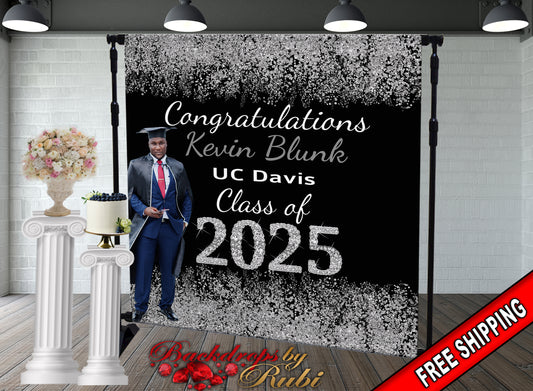 Graduation Backdrop, Sweet 16, Graduation Photo Booth, Class of 2024 Backdrop, Class of 2024 Step and Repeat, Graduation Senior Prom Banner