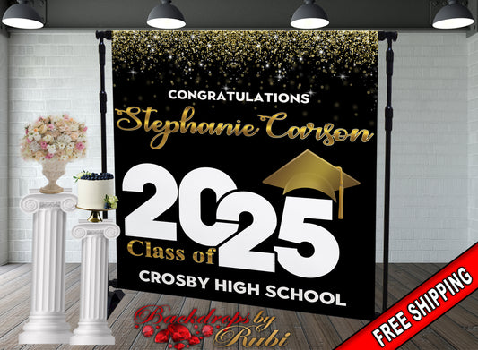 Graduation Backdrop, Prom, Graduation Photo Booth, Class of 2025 Backdrop, Class of 2025 Step and Repeat, Graduation Senior Prom Banner, Class of 2025