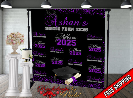 Graduation Backdrop, Prom, Graduation Photo Booth, Class of 2025 Backdrop, Class of 2025 Step and Repeat, Graduation Senior Prom Banner, Class of 2025