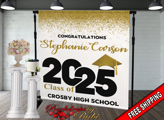 Graduation Backdrop, Prom, Graduation Photo Booth, Class of 2025 Backdrop, Class of 2025 Step and Repeat, Graduation Senior Prom Banner, Class of 2025