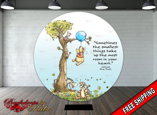 Winnie the Pooh Round Backdrop, Winnie the Pooh Classic Round backdrop, Winnie the Pooh Vintage, Winnie the Pooh Baby Shower Round backdrop