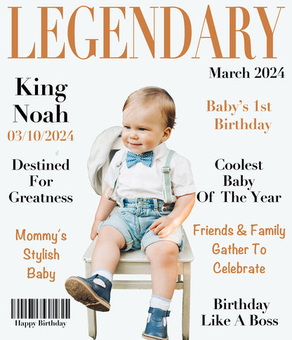 Magazine Baby Cover Backdrop, Magazine Cover Birthday, Magazine Cover Banner, Magazine Baby Birthday Backdrop, Magazine Baby Backdrop