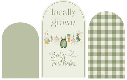 Locally Grown Banner, Arched Chiara Locally Grown Banner, Locally Grown Banner Baby Shower Backdrop, Chiara Locally Grown Banner Backdrop