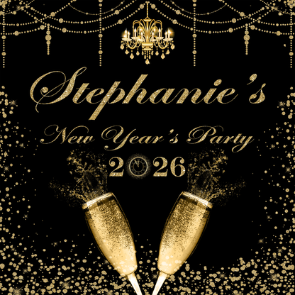 New Year's Step and Repeat Backdrop, New Year's Backdrop, New Year's Banner, 2026 Backdrop, 2026 Banner, New Years, Holiday Backdrops, 2026