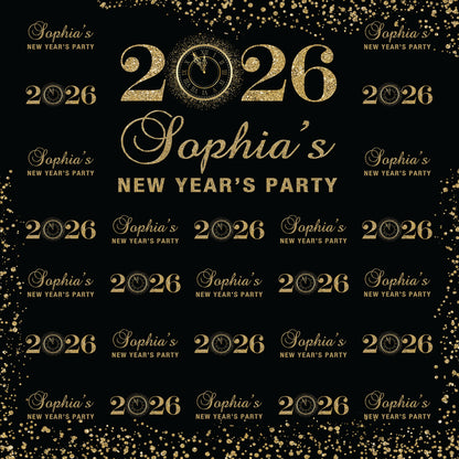 New Year's Step and Repeat Backdrop, New Year's Backdrop, New Year's Banner, 2026 Backdrop, 2026 Banner, New Years, Holiday Backdrops, 2026