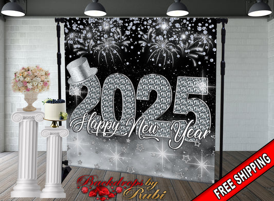 New Year's Eve Party Photo Booth, New Year's Backdrop, New Year's Banner, 2025 Backdrop, 2025 Banner, New Years, Holiday Backdrops, 2025