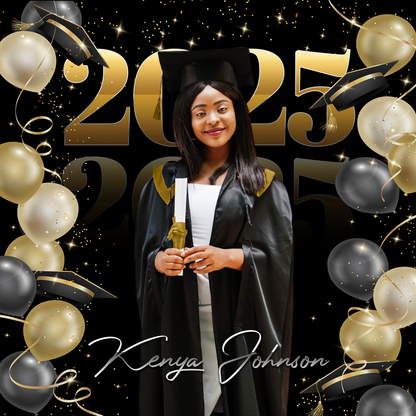 Graduation Backdrop, Prom, Graduation Photo Booth, Class of 2025 Backdrop, Class of 2025 Step and Repeat, Graduation Senior Prom Banner, Class of 2025