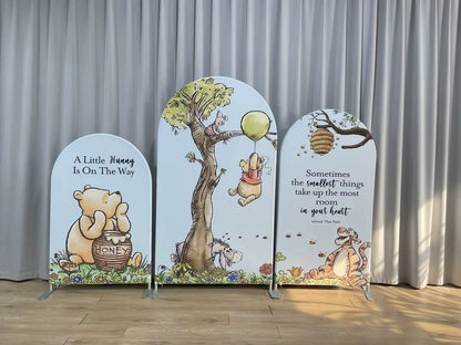 Arched Winnie the Pooh Banner, Arched Chiara Winnie the Pooh Banner, Winnie the Pooh Baby Shower Backdrop, Chiara Winnie the Pooh Backdro