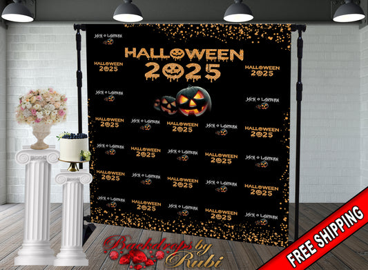Halloween Step And Repeat Backdrop, Halloween Backdrop, Halloween Banner, 2025 Backdrop, Halloween Birthday backdrop, Halloween Party