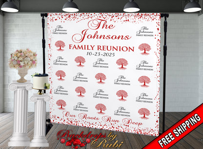 Family Reunion Backdrop, Family Reunion Step and Repeat, Family Reunion Banner, Family Gathering Backdrop, Family Tree Backdrop, Tree Banner