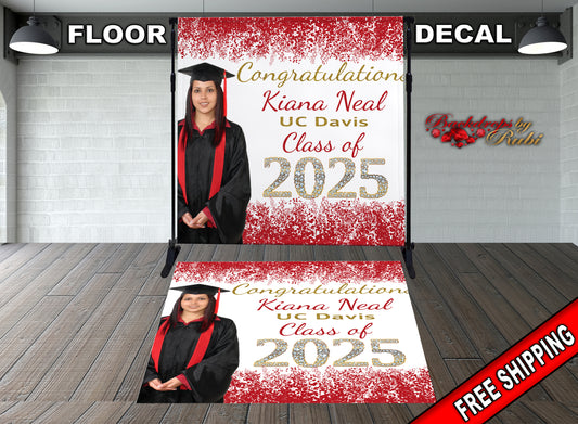 Graduation Floor Decal, Sweet 16, Graduation Floor Decal, Class of 2025 Floor Decal, Graduation Floor Sticker, Senior Prom Floor Decal, Class of 2025