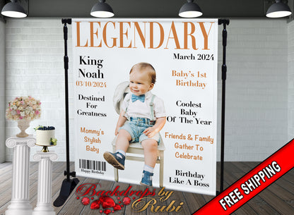 Magazine Baby Cover Backdrop, Magazine Cover Birthday, Magazine Cover Banner, Magazine Baby Birthday Backdrop, Magazine Baby Backdrop