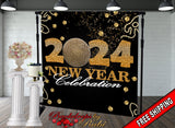New Year's Eve Party Photo Booth, New Year's Backdrop, New Year's Banner, 2024 Backdrop, 2024 Banner, New Years, Holiday Backdrops, 2024