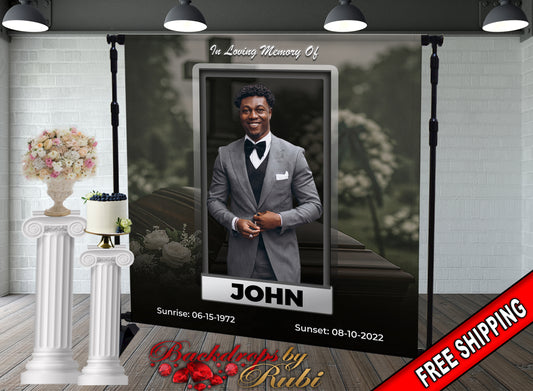 Memorial Backdrop, Funeral Backdrop, In Loving Memory backdrop, Memorial Banner, Happy Heavenly Birthday, Memorial Photo Backdrop, Memorial (Copy)